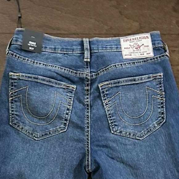 True Religion-Charlie High rise flare jeans, blue- size 27-NWT-retails $159 - Picture 11 of 13